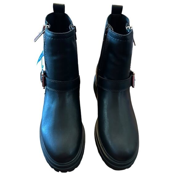 Aqua College Waterproof Leather Lug Sole Urban Street Moto Ankle Boots NEW 8 - Picture 2 of 10
